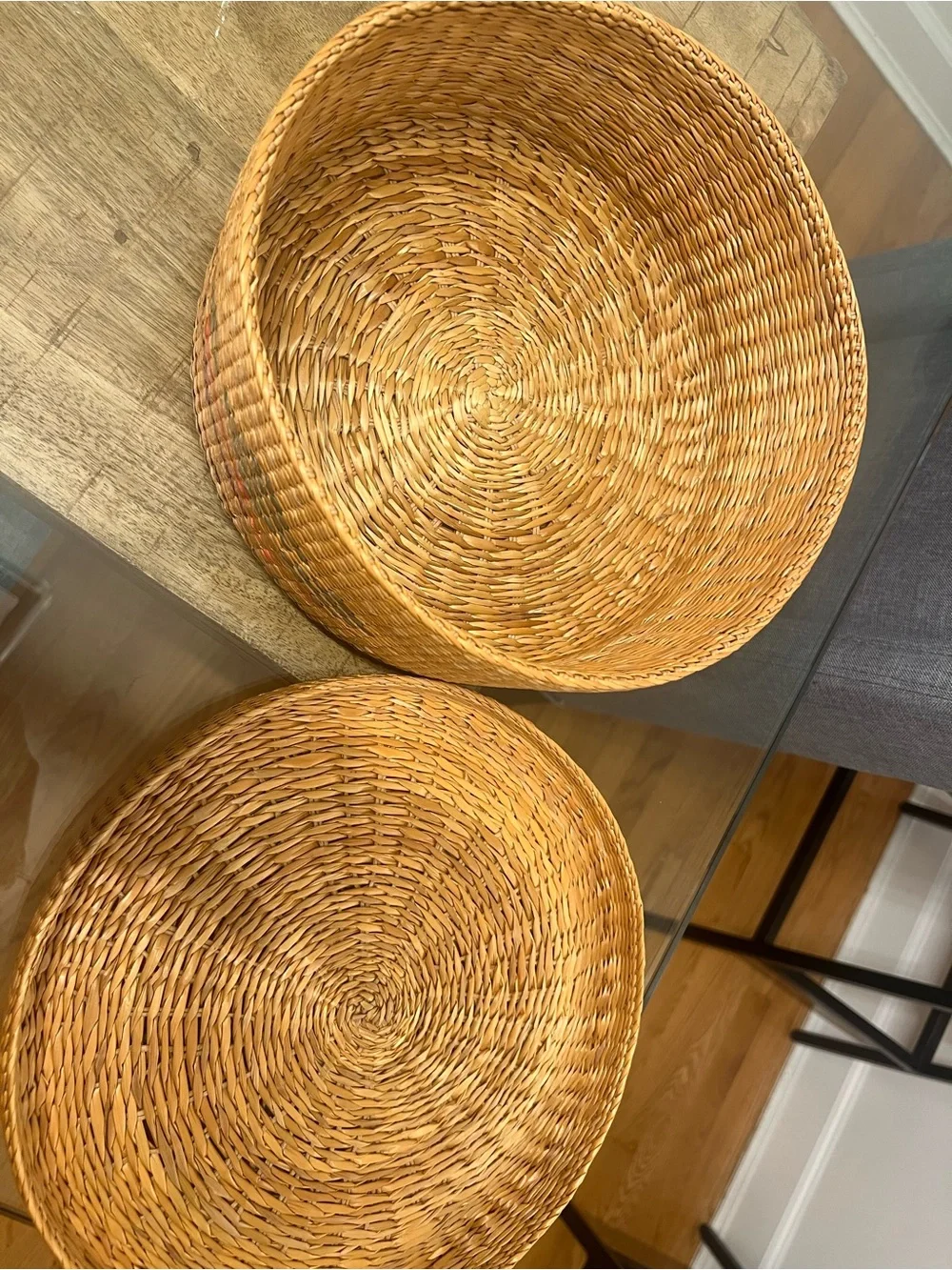Vintage Handwoven Decorative Round Basket with Lid
